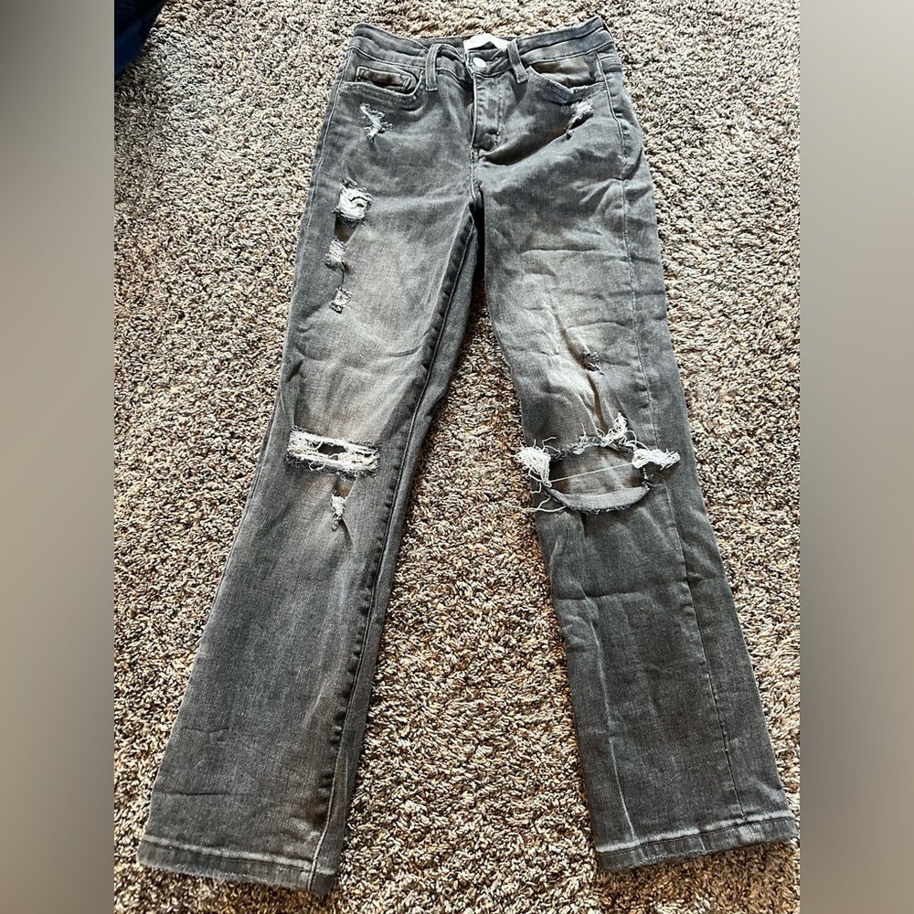 Straight Leg distressed denim